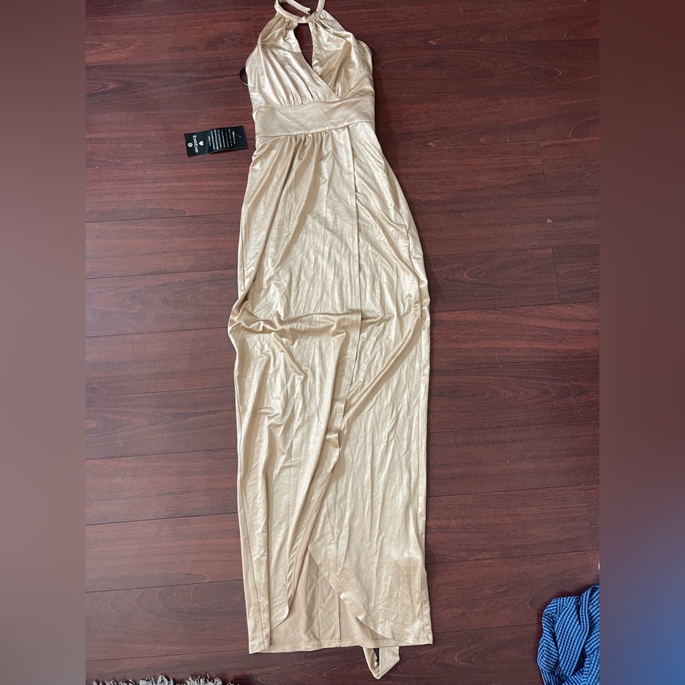 bebe Gold Maxi Dress